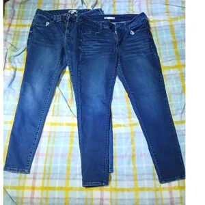 SO Denim Skinny Jeans Sz 13 Dark Wash Blue Womens Stretch Bundle, Lot of 2 pairs